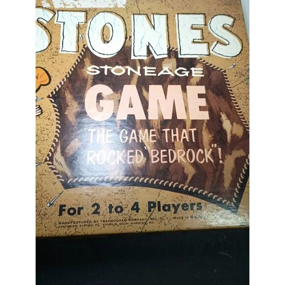 Vintage 1961 Transogram "The FLINTSTONES" Stoneage Board Game w/Box - Picture 3 of 5